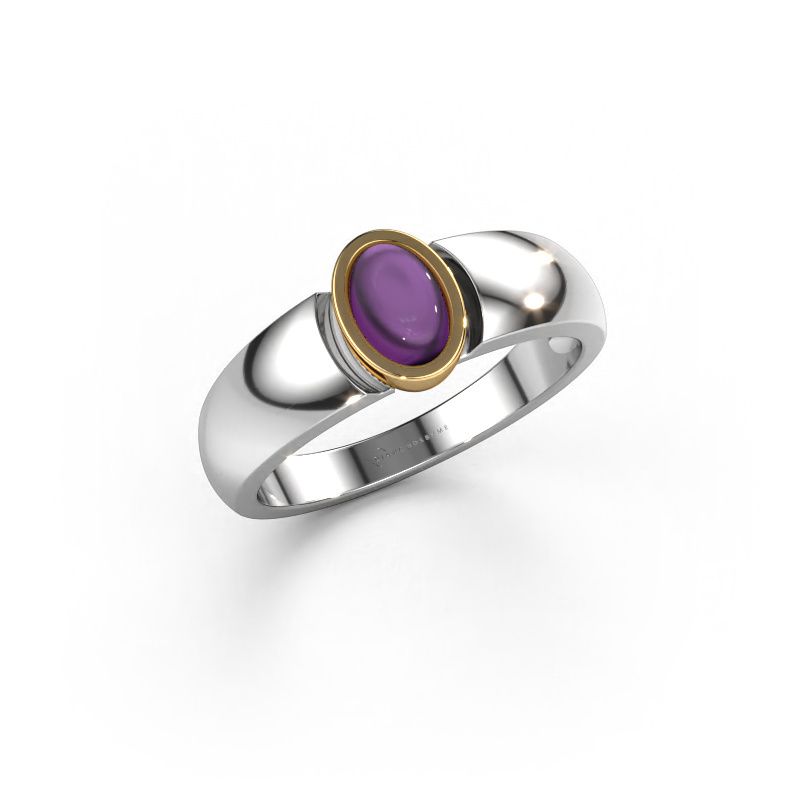 Ring Tonneke 585 Weißgold Amethyst 6x4 mm