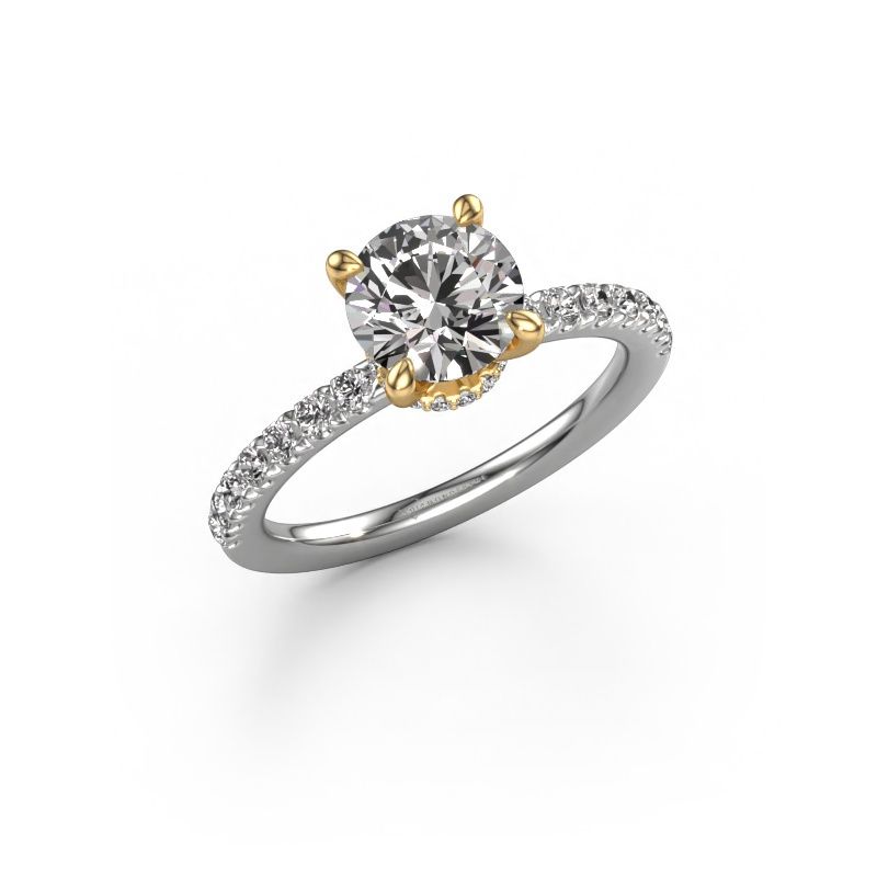 Verlobungsring Crystal rnd 4 585 Weißgold Lab-grown Diamant 0.910 crt