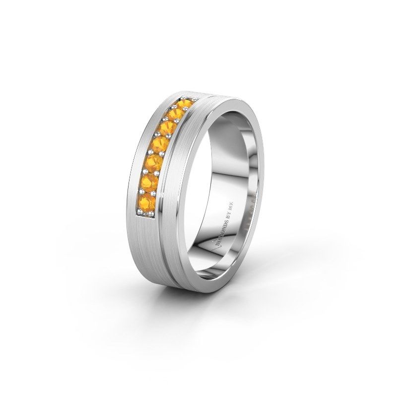 Image of Wedding ring WH0312L16AM<br/>950 platinum ±6x1.7 mm<br/>Citrin