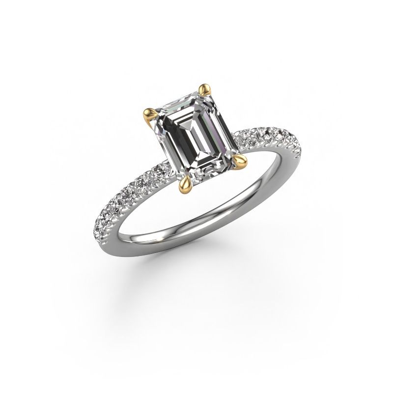 Verlovingsring Crystal EME 2 585 witgoud zirkonia 8x6 mm