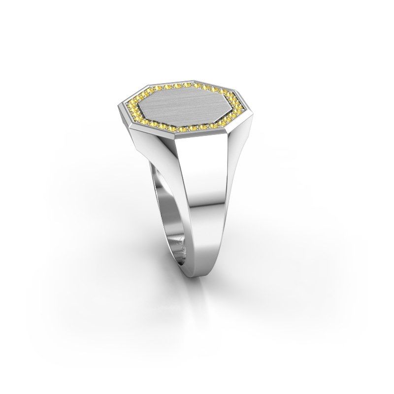 Image of Men's ring floris octa 3<br/>950 platinum<br/>Yellow sapphire 1.2 mm