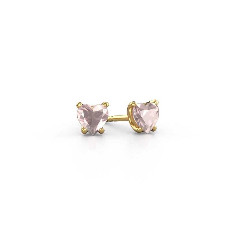 Earrings Sam Heart 585 gold morganite champagne 5 mm