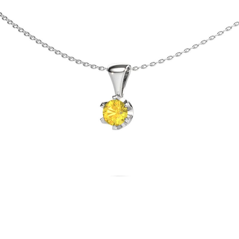 Kette Fran 585 Weißgold Gelb Saphir 5 mm