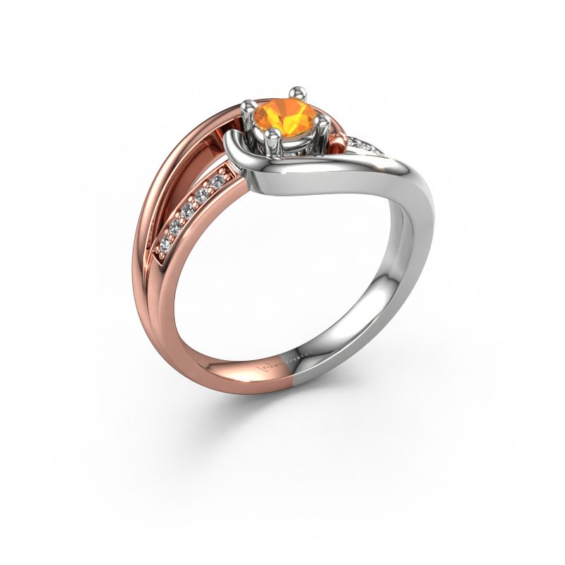Bague Aylin 585 or rose citrine 4 mm