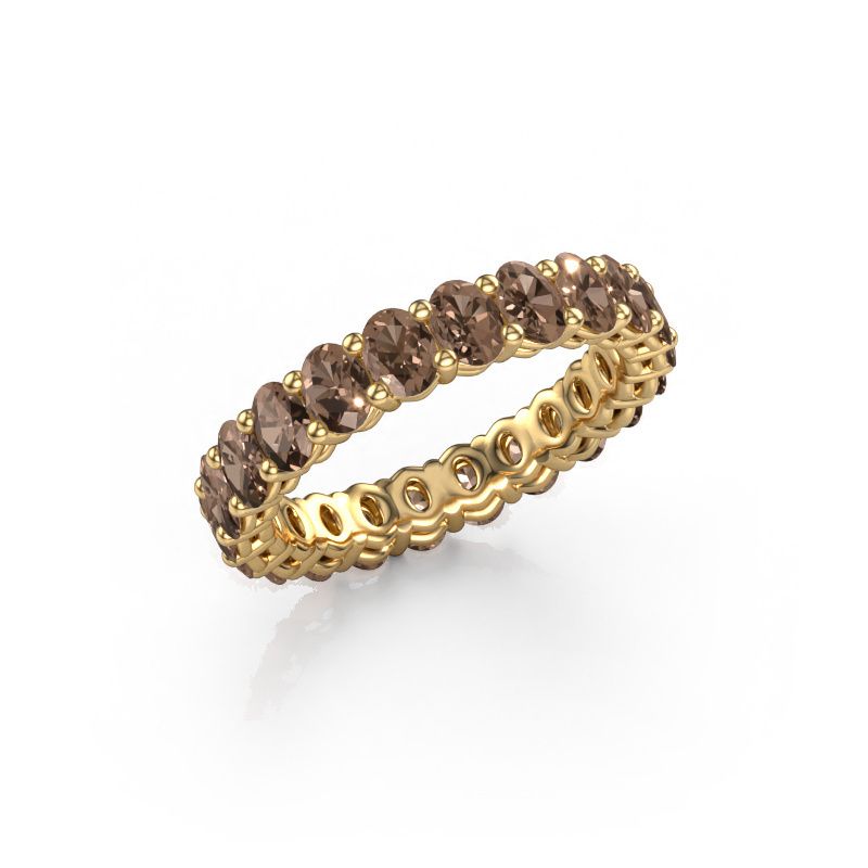 Vorsteckring Heddy OVL 3x4 585 Gold Braun Diamant 3.30 crt