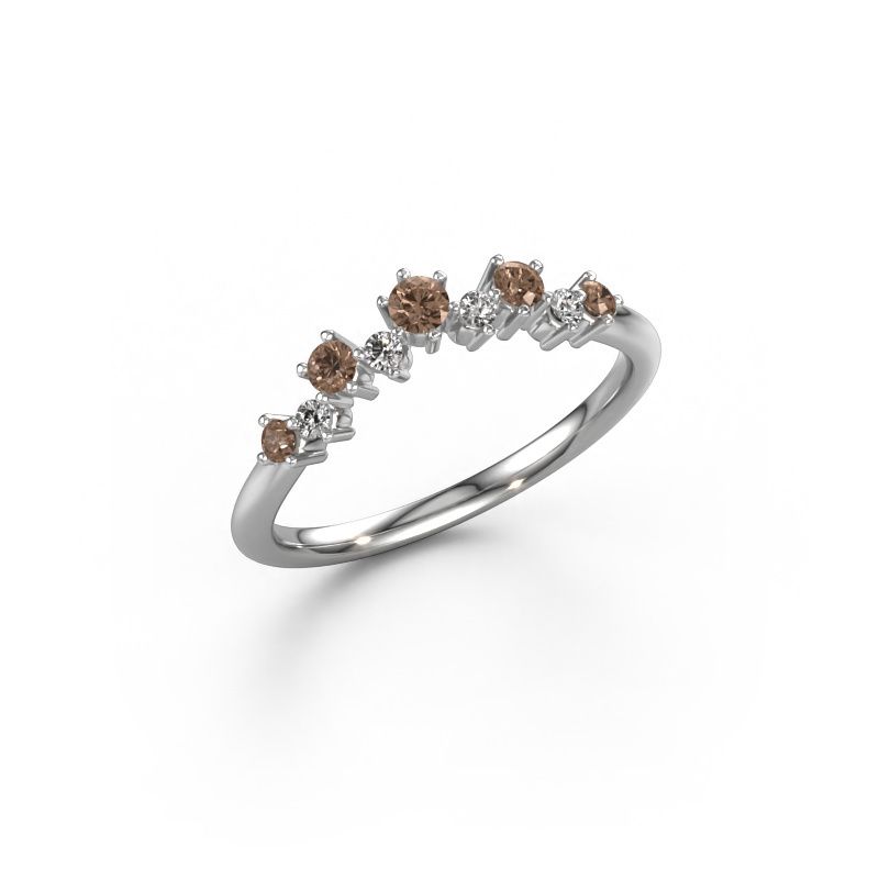 Zijring Carly A 585 witgoud bruine diamant 0.272 crt