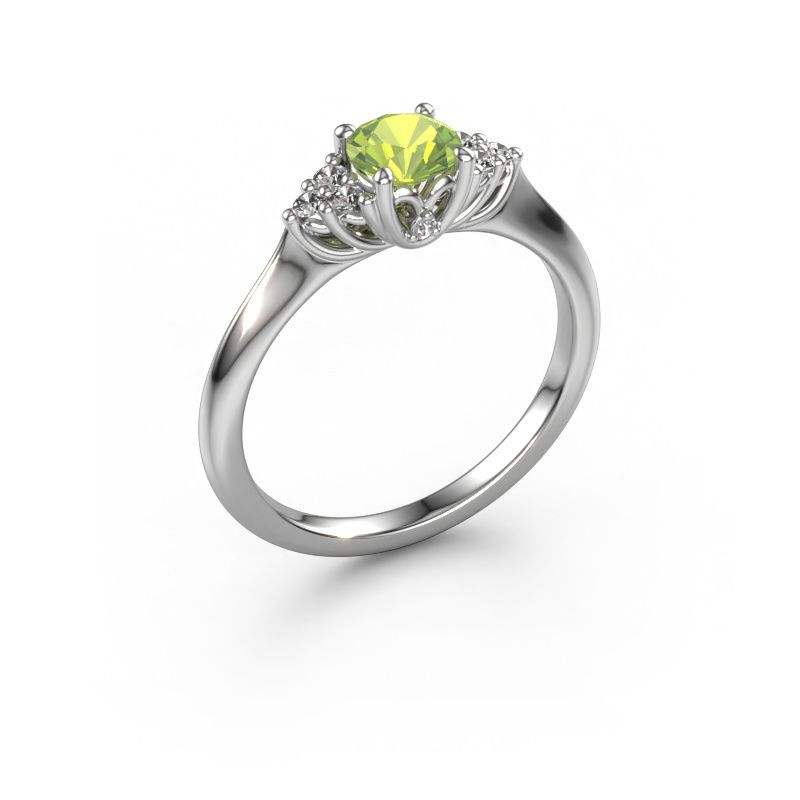 Engagement ring Felipa RND 585 white gold peridot 5 mm