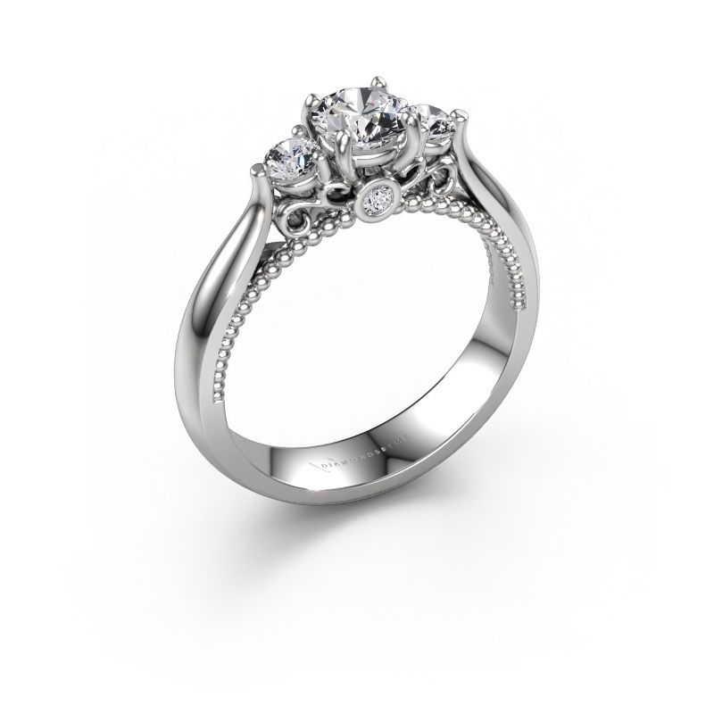 Verlovingsring Tiffani 585 witgoud lab-grown diamant 0.74 crt
