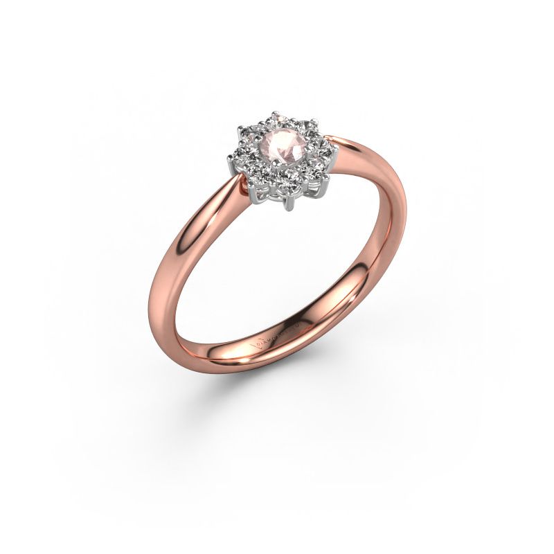 Bague de fiançailles Carolyn 1 585 or rose champagne morganite 3 mm