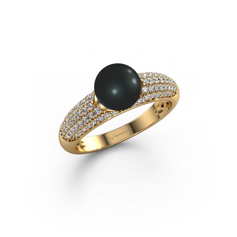 Ring Anisa 585 Gold Schwarz Perle 7 mm