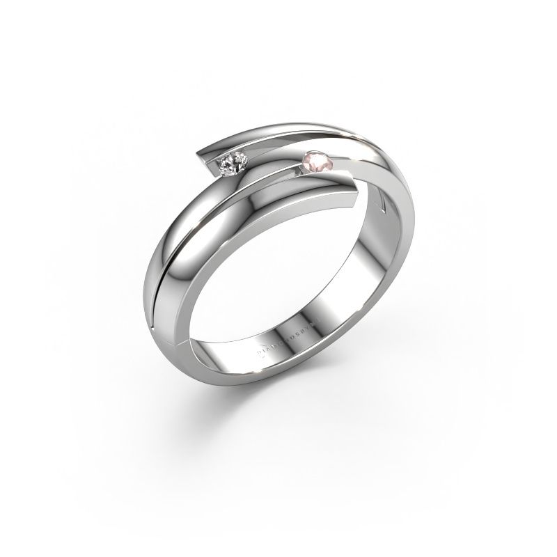 Ring Dena 585 Weißgold Morganit Champagner 2 mm