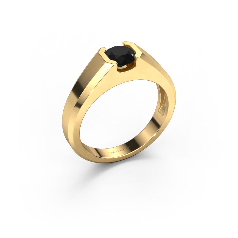 Heren ring Indigo 585 goud zwarte diamant 0.96 crt
