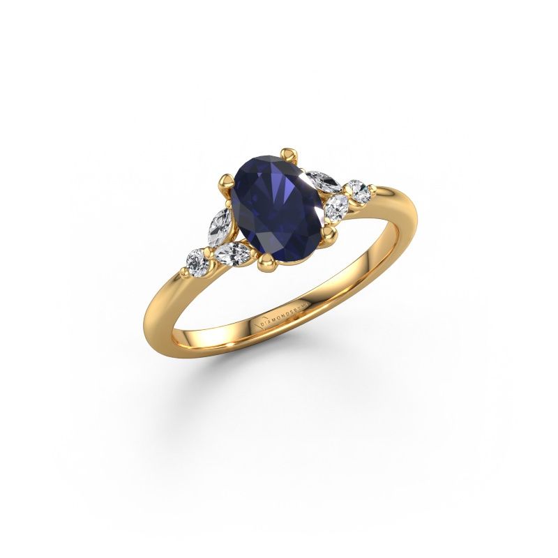 Engagement ring Megan OVL 585 gold sapphire 7,5x5,5 mm