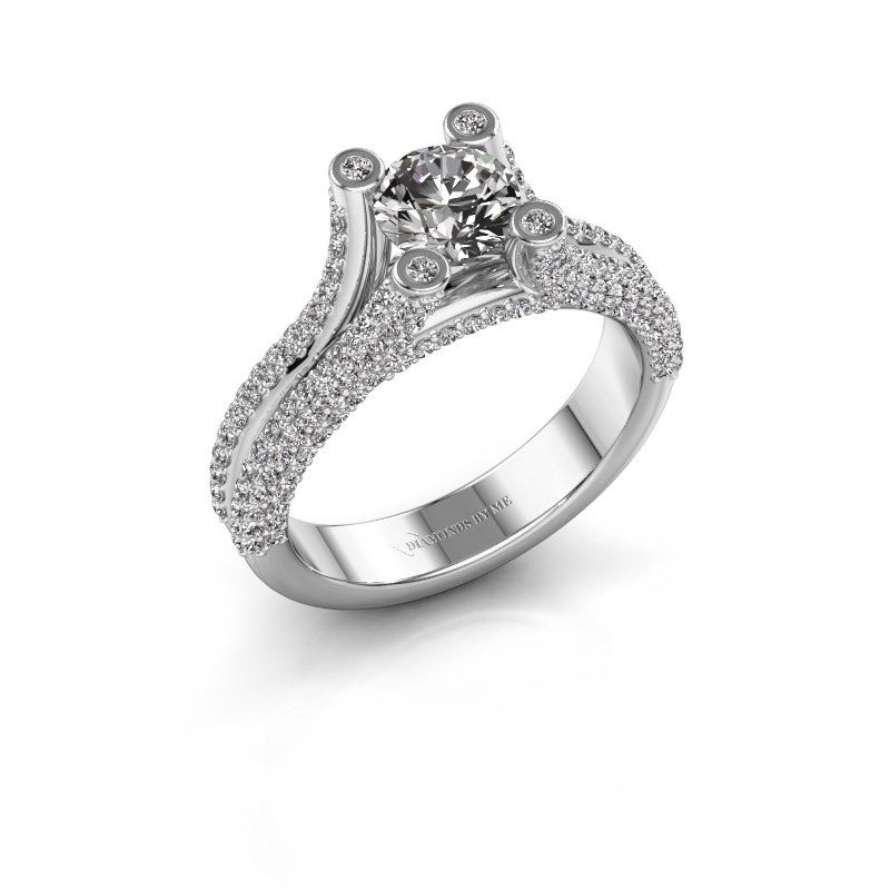 Afbeelding van Verlovingsring Stefanie 2<br/>585 witgoud<br/>Diamant 1.60 crt
