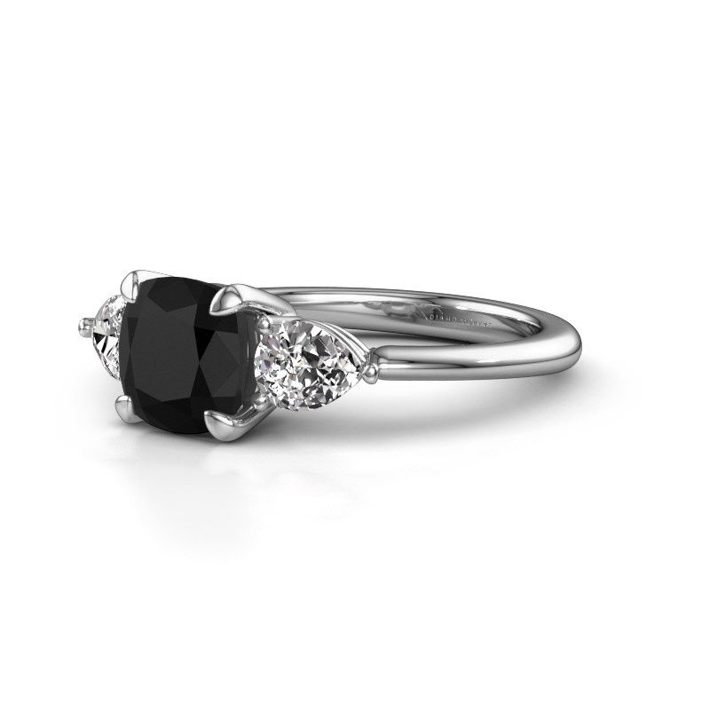 Afbeelding van Verlovingsring Chanou CUS 585 witgoud zwarte diamant 3.100 crt