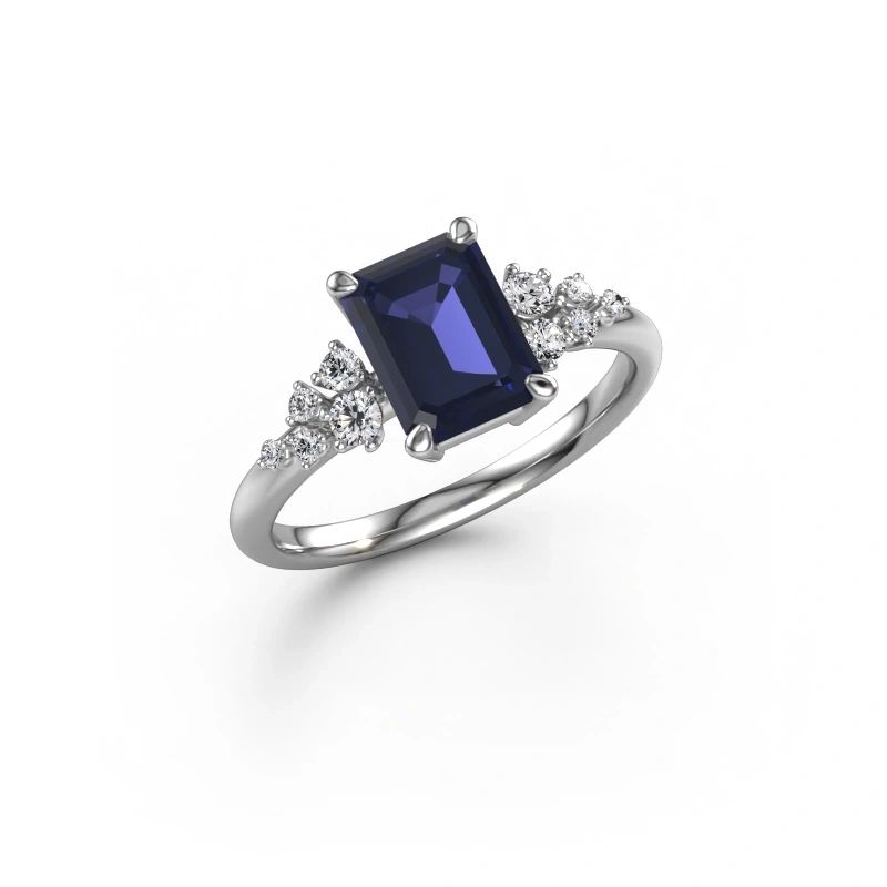 Ring Royce EME 950 Platin Saphir 8x6 mm
