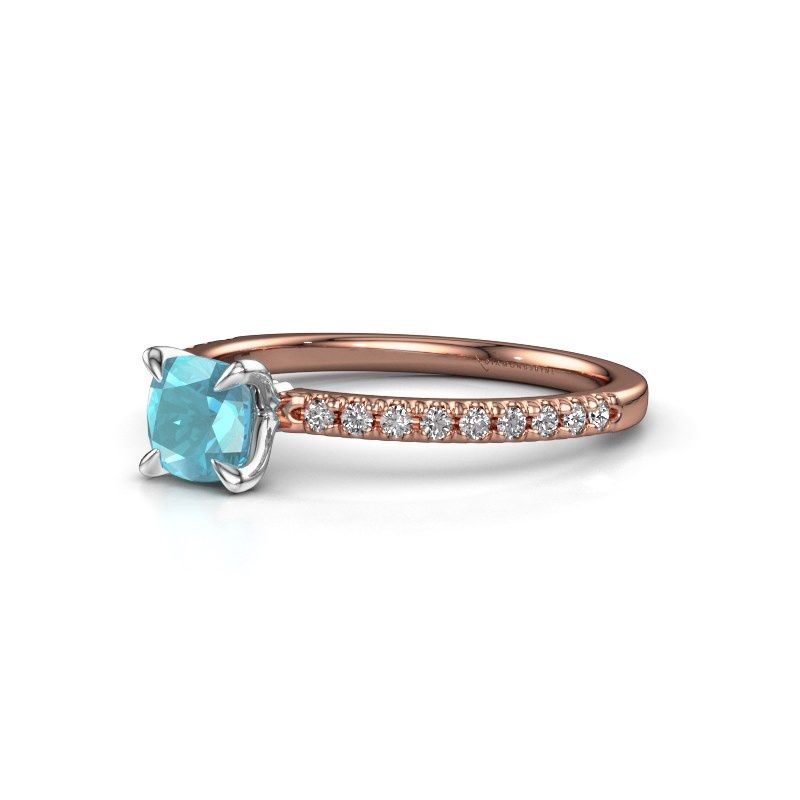 Image of Engagement Ring Crystal Cus 2<br/>585 rose gold<br/>Blue topaz 5 mm