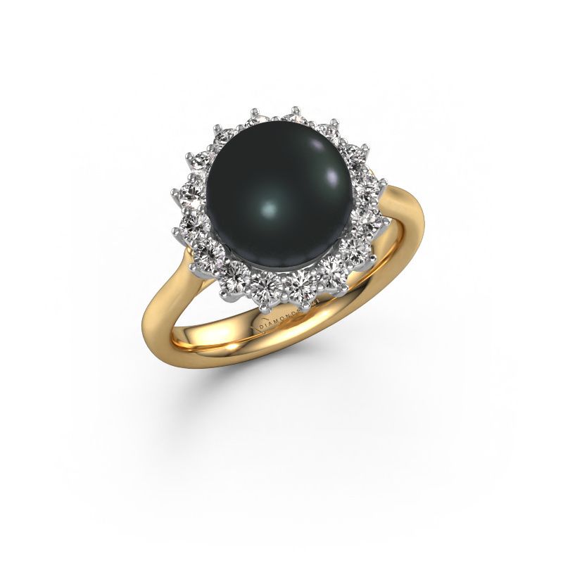 Ring Akiko 585 Gold Schwarz Perle 8 mm