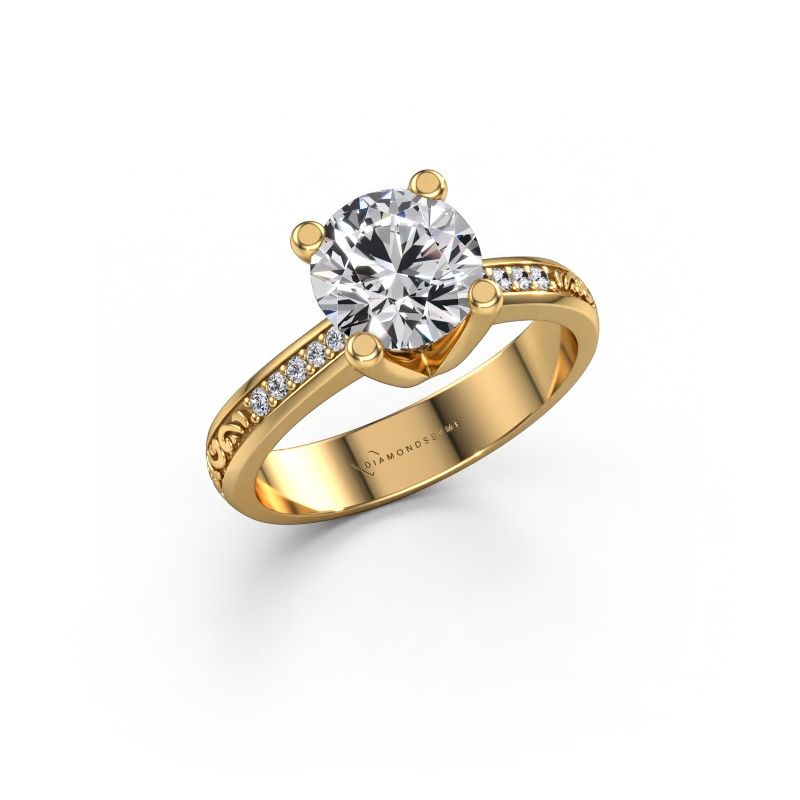 Engagement ring Mei 585 gold lab grown diamond 1.577 crt