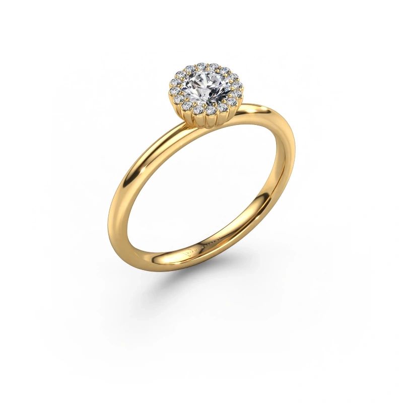 Anello di fidanzamento Queen 585 oro diamante lab grown 0.38 crt