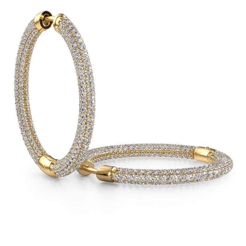 Hoop earrings Hope 25mm 585 gold lab grown diamond 4.407 crt