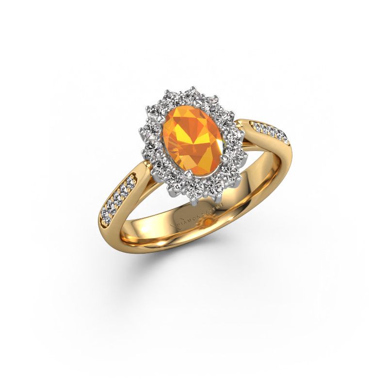 Engagement ring Margien 2 585 gold citrin 7x5 mm