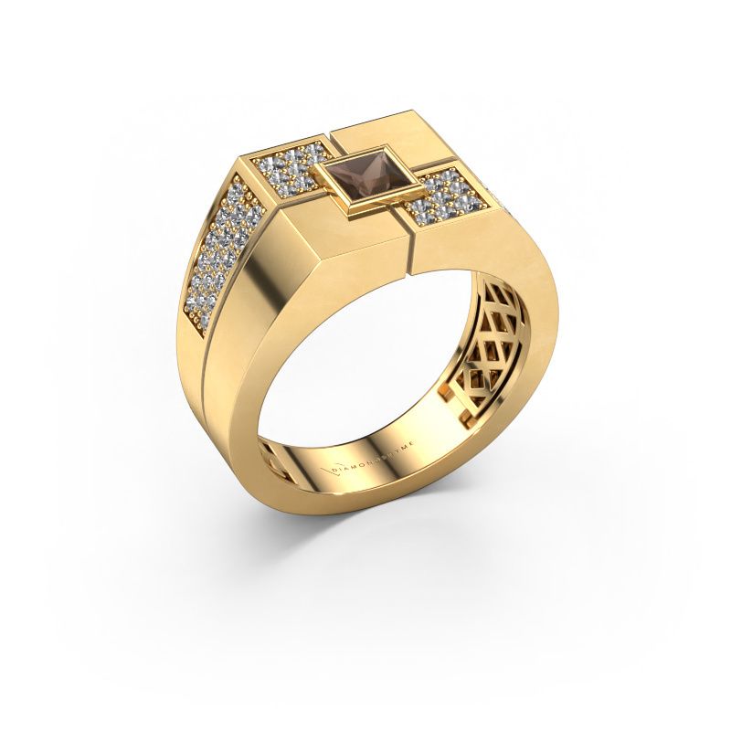 Men's ring Rogier 585 gold smokey quartz 4 mm