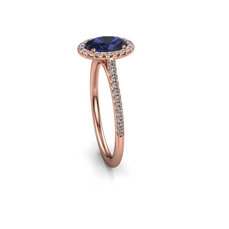 Image of Engagement ring seline ovl 2<br/>585 rose gold<br/>Sapphire 7x5 mm