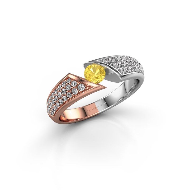 Image of Ring Hojalien 3<br/>585 rose gold<br/>Yellow sapphire 4 mm