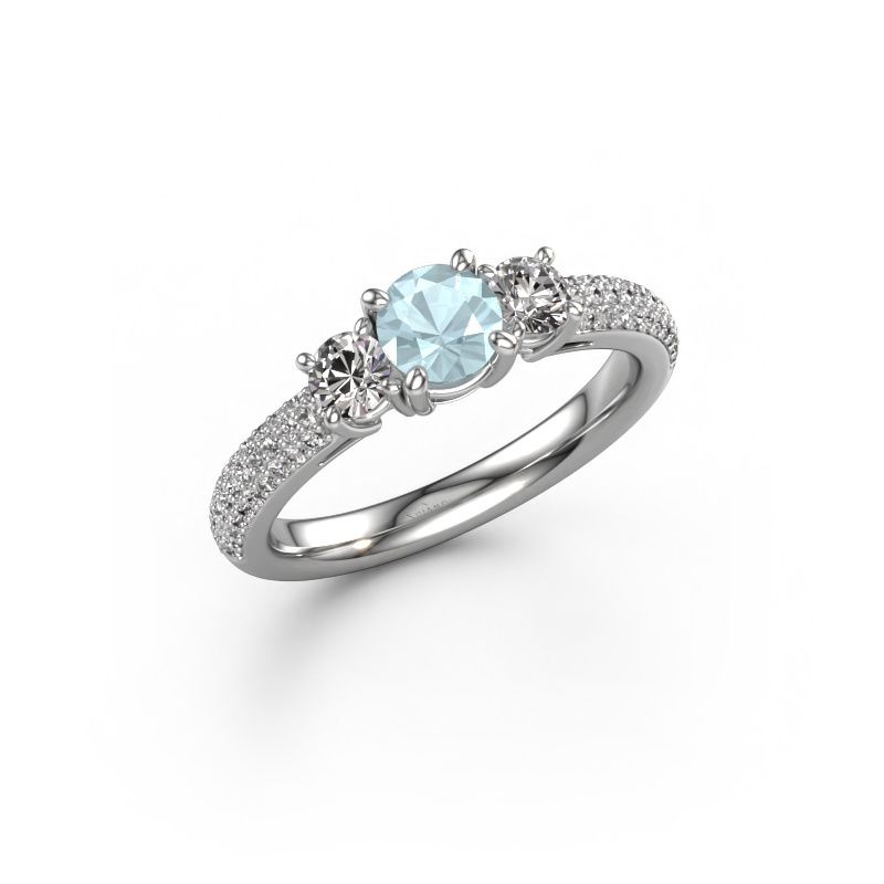 Engagement ring Marielle RND 950 platinum aquamarine 6 mm