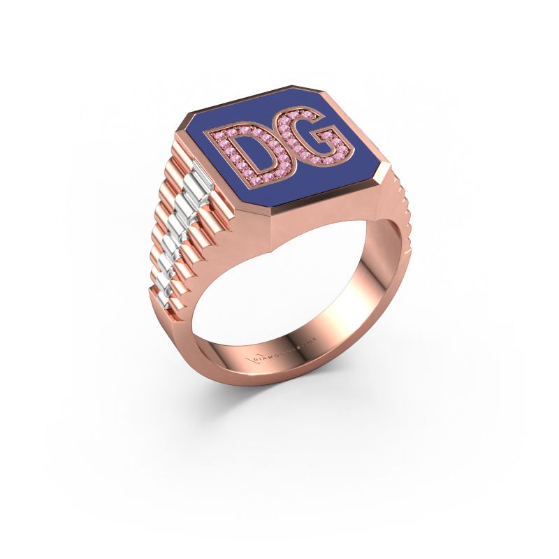 Siegelring Stephan 2 585 Roségold Pink Saphir 0.9 mm