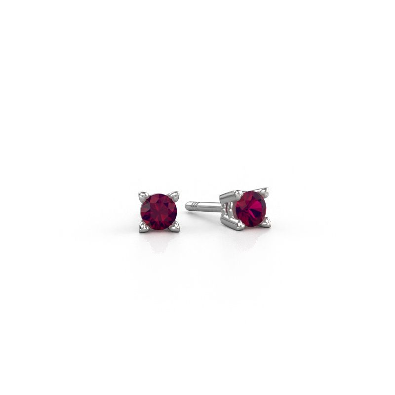 Ohrsteckers Cather 585 Weißgold Rhodolit 4 mm