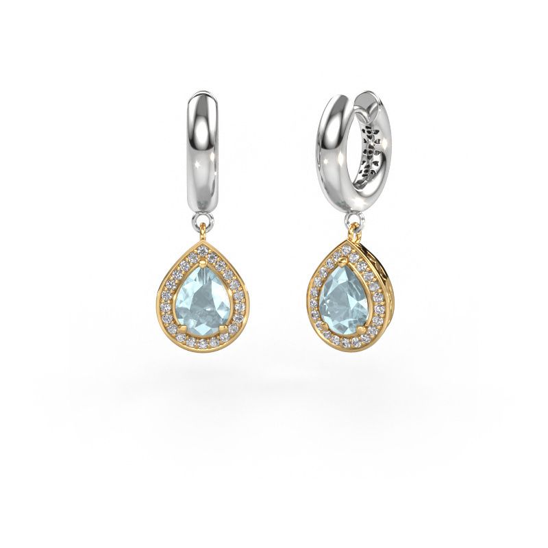 Drop earrings Barbar 1 585 gold aquamarine 7x5 mm