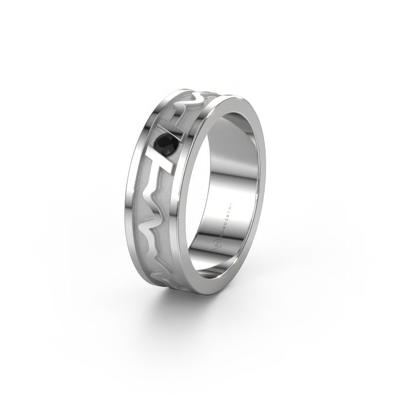 Trouwring Heartbeat 3 585 witgoud ±6x1.8 mm