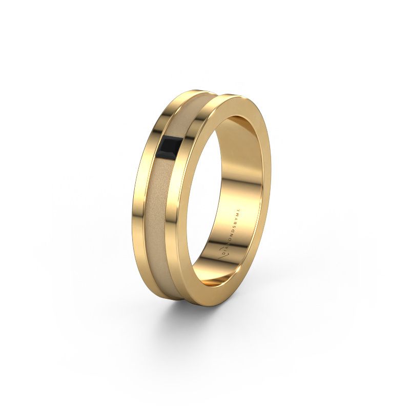 Wedding ring WH2001L 585 gold black diamond ±5x2 mm