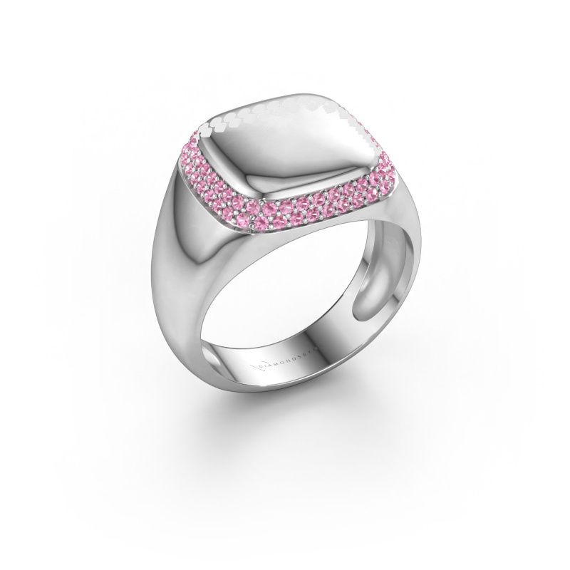 Herrenring Pascal 585 Weißgold Pink Saphir 1.1 mm