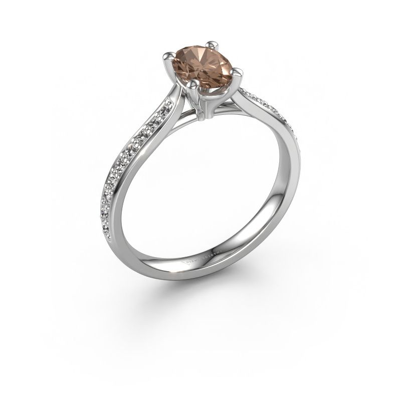 Bague de fiançailles Mignon OVL 2 950 platine diamant brun 0.70 crt