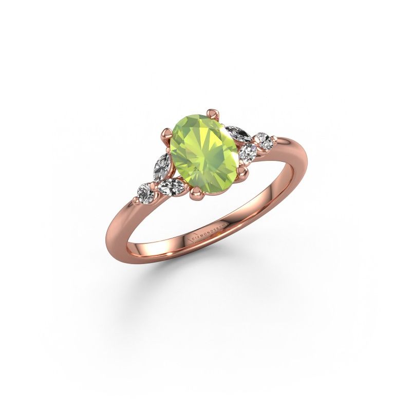 Verlobungsring Megan OVL 585 Roségold Peridot 7,5x5,5 mm