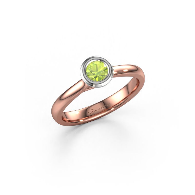 Engagement ring Kaylee 585 rose gold peridot 4 mm