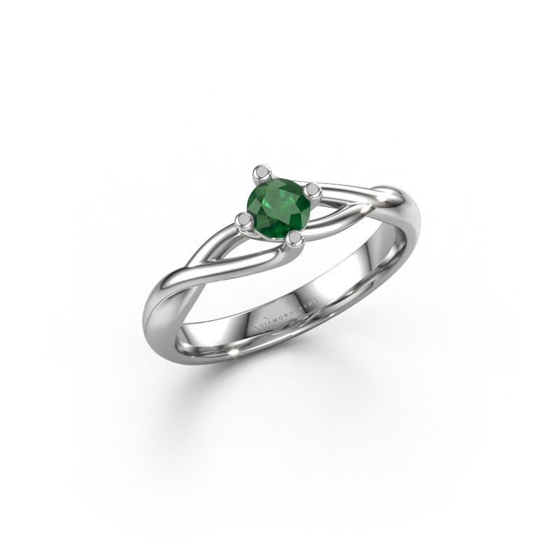 Engagement ring Paulien 950 platinum emerald 4 mm