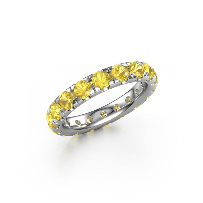 Stackable ring Jackie 3.4 950 platinum yellow sapphire 3.4 mm