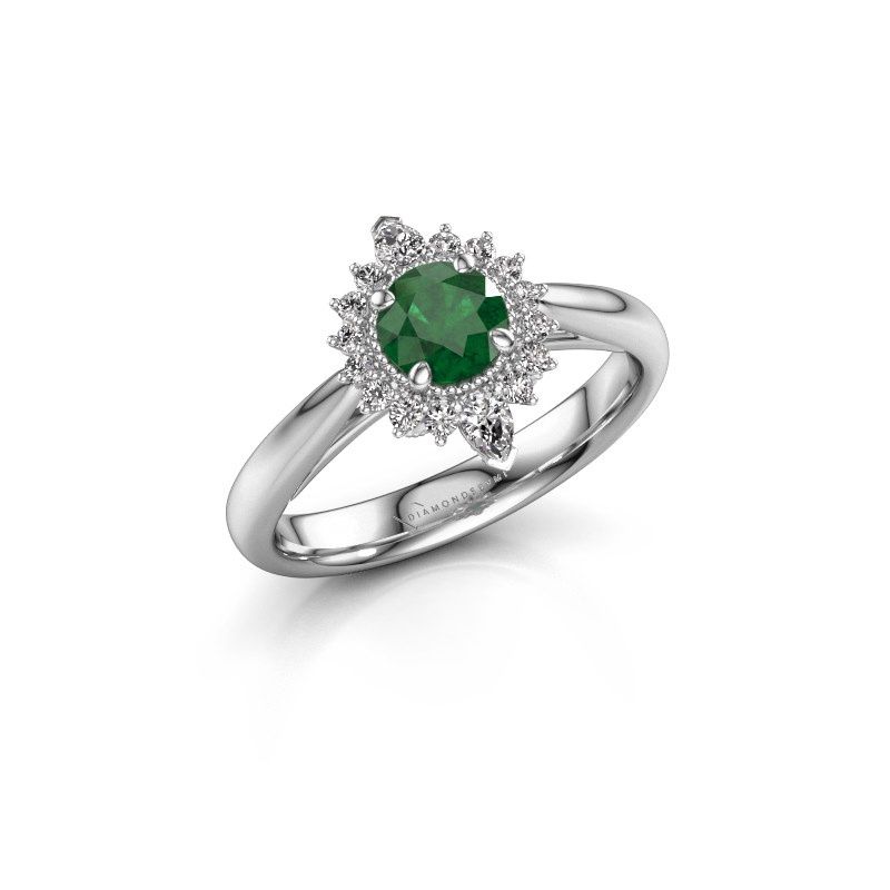 Image of Engagement ring Susan 585 white gold emerald 5 mm
