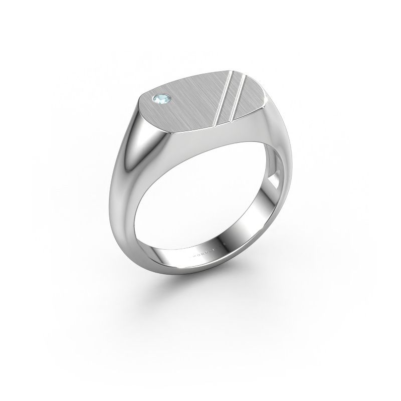 Bague pour homme Bram 2 950 platine aigue-marine 2 mm