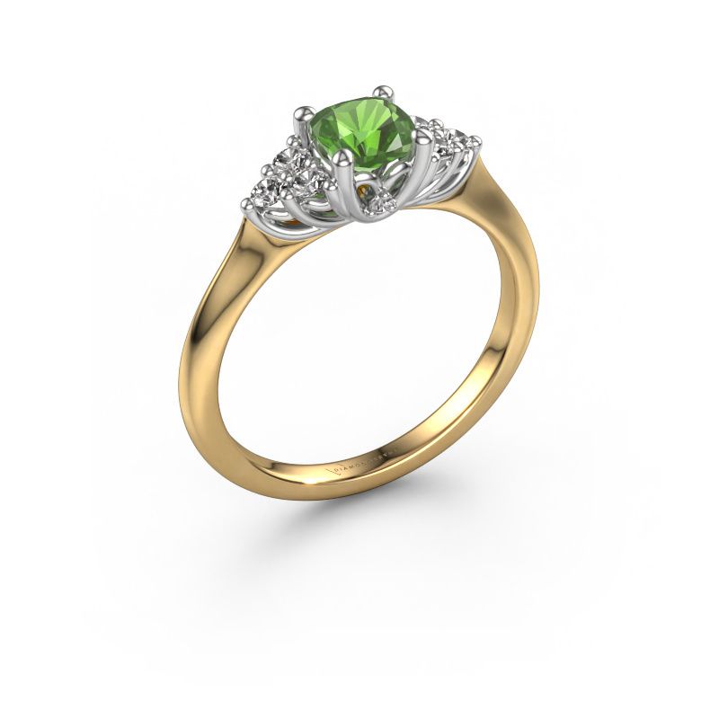 Verlobungsring Felipa CUS 585 Gold Turmalin grün 5 mm