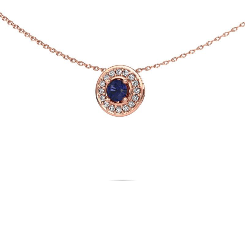 Anhänger Agaat 585 Roségold Saphir 4 mm