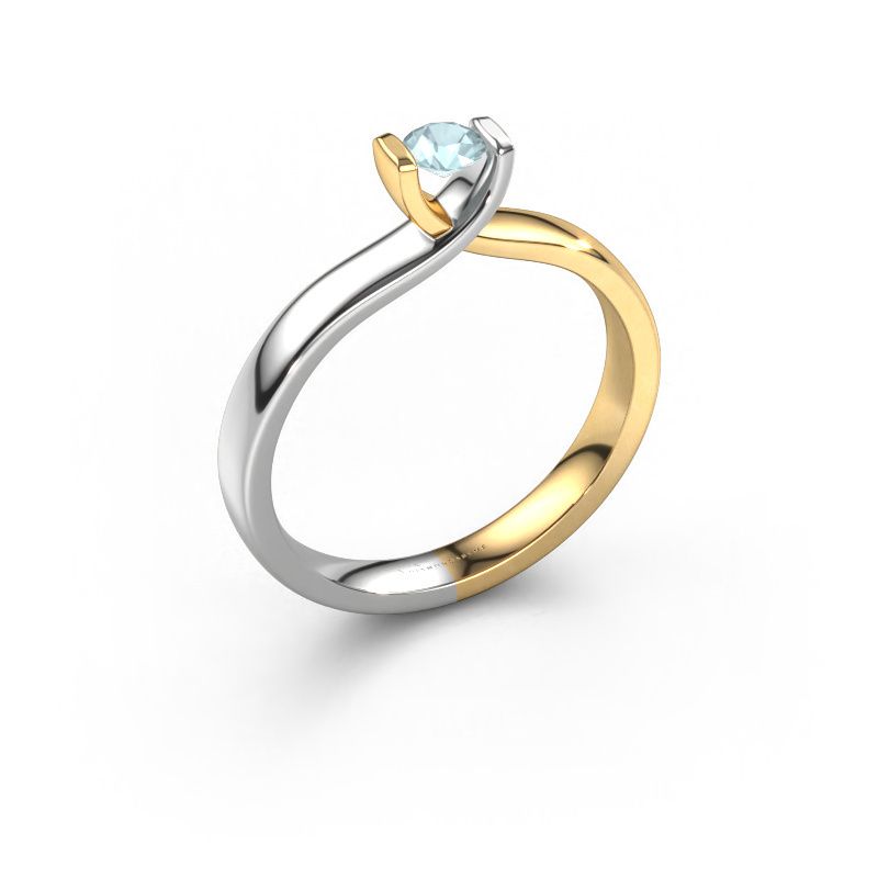 Ring Noor 585 gold aquamarine 3.7 mm