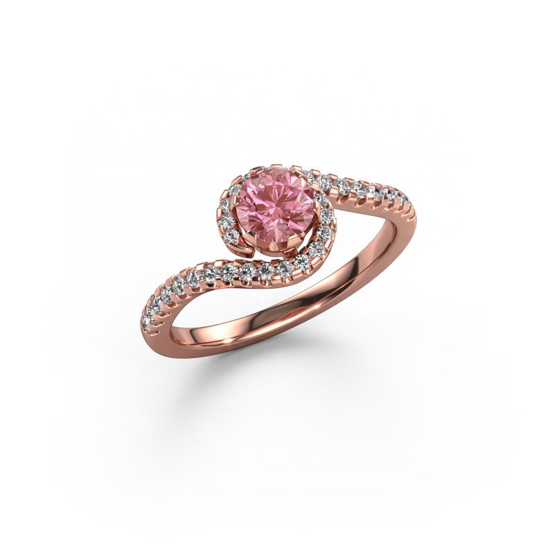 Engagement ring Elli 585 rose gold pink lab grown diamond 5 mm