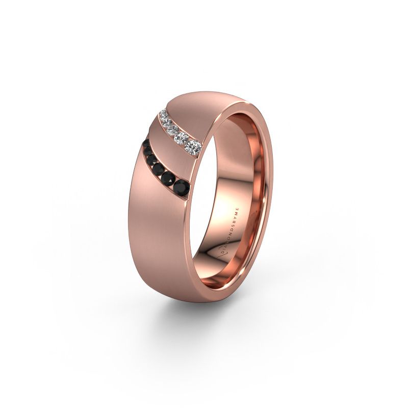 Ehering WH2015L 585 Roségold Schwarz Diamant ±6,5x2 mm
