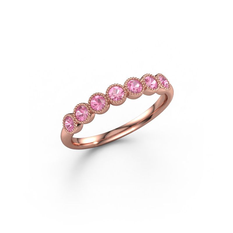 Ring Mariam half 585 Roségold Pink Saphir 2.4 mm