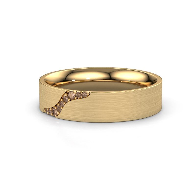 Image of Wedding ring WH2100L46BM<br/>585 gold ±6x2 mm<br/>Brown diamond